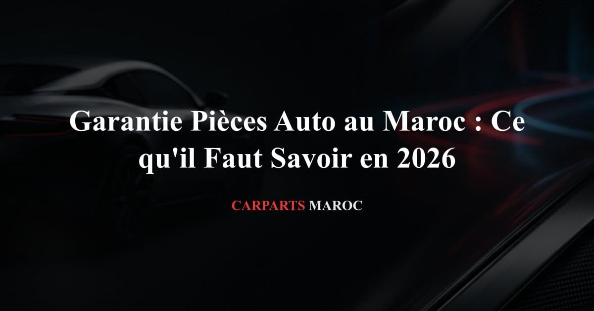 Garantie Pièces Auto au Maroc : Ce qu'il Faut Savoir en 2026