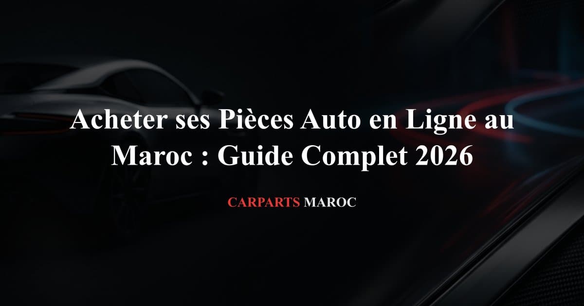 Acheter ses Pièces Auto en Ligne au Maroc : Guide Complet 2026