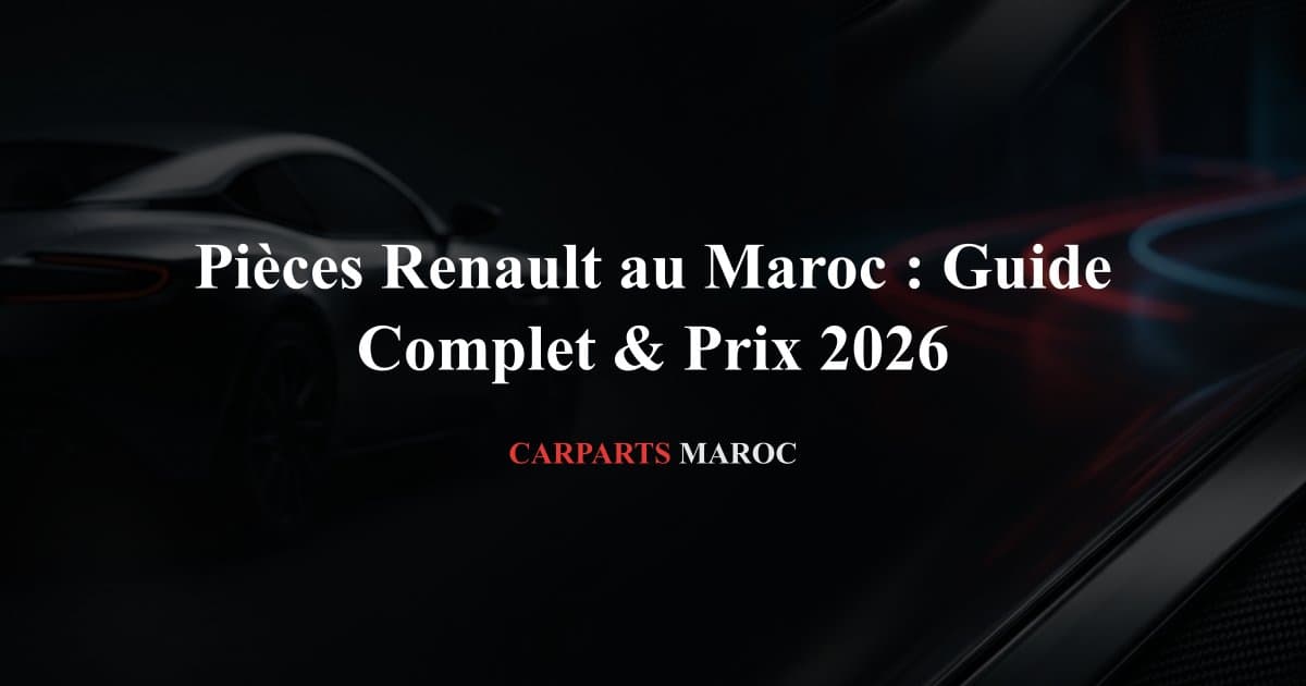 Pièces Renault au Maroc : Guide Complet & Prix 2026