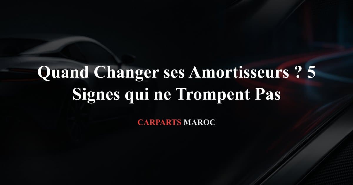 Quand Changer ses Amortisseurs ? 5 Signes qui ne Trompent Pas